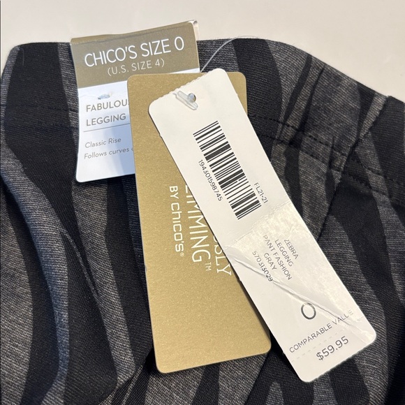 Chico's NWT Women's Black & Gray Animal Print Leggings Duo - Picture 7 of 10